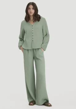 Gewebe Hose Wide Leg aus reiner Bio-Baumwolle von hessnatur