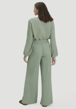 Gewebe Hose Wide Leg aus reiner Bio-Baumwolle von hessnatur