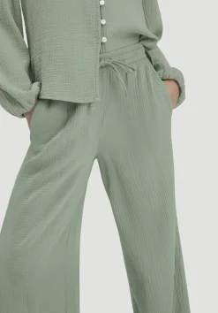 Gewebe Hose Wide Leg aus reiner Bio-Baumwolle von hessnatur