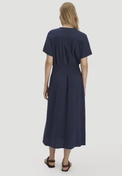 Gewebe Kleid mit Taillierung Midi aus reiner Bio-Baumwolle von hessnatur