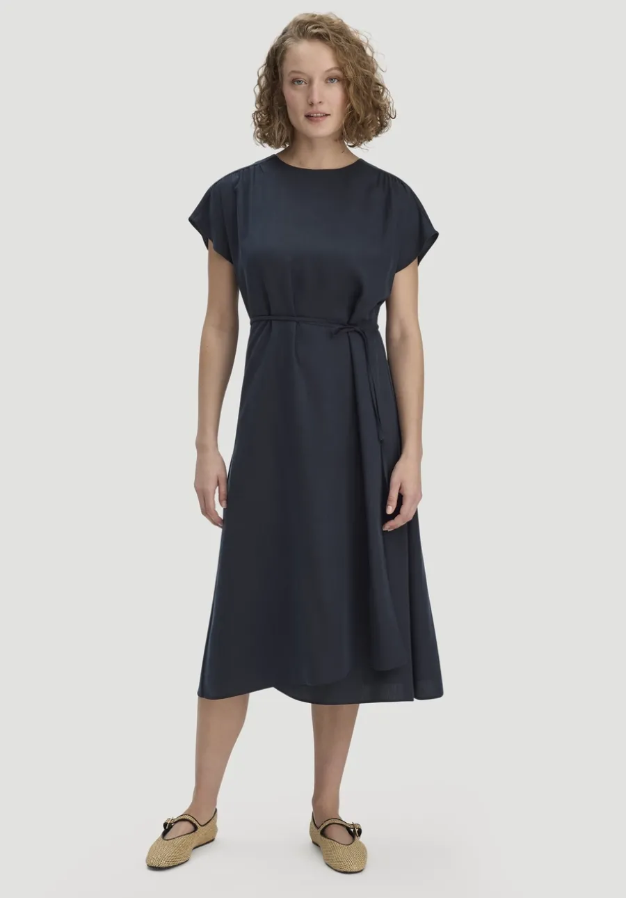 Gewebe Kleid mit Wickeloptik Midi aus reinem TENCEL™ Lyocell von hessnatur