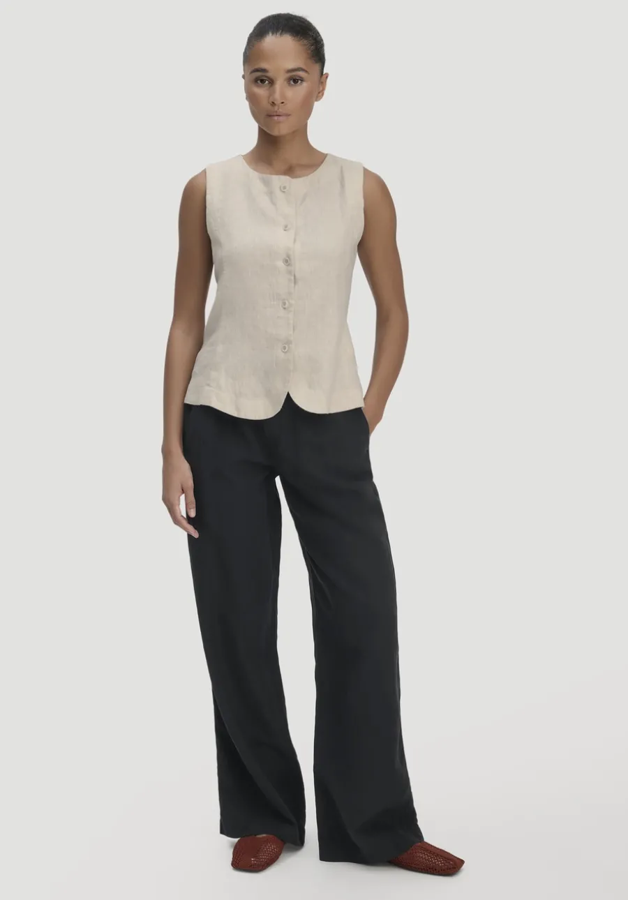 Hose Wide Leg aus TENCEL™ Lyocell mit Leinen von hessnatur