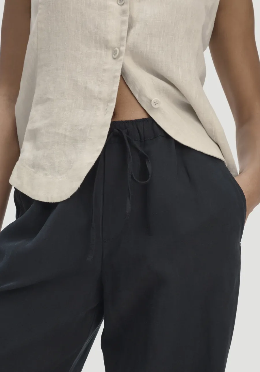Hose Wide Leg aus TENCEL™ Lyocell mit Leinen von hessnatur