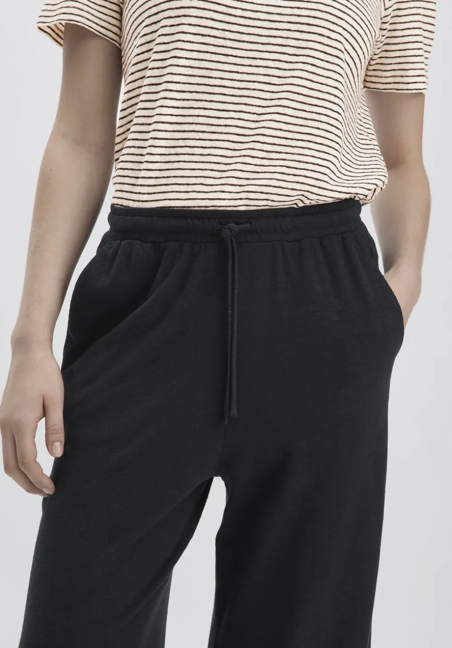 Jersey Hose Wide Leg Relaxed aus Leinen und Bio-Baumwolle von hessnatur
