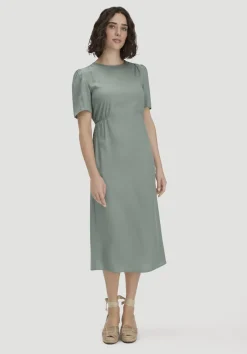 Kleid mit Raffung Midi aus reinem SaXcell®Lyocell von hessnatur