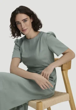 Kleid mit Raffung Midi aus reinem SaXcell®Lyocell von hessnatur
