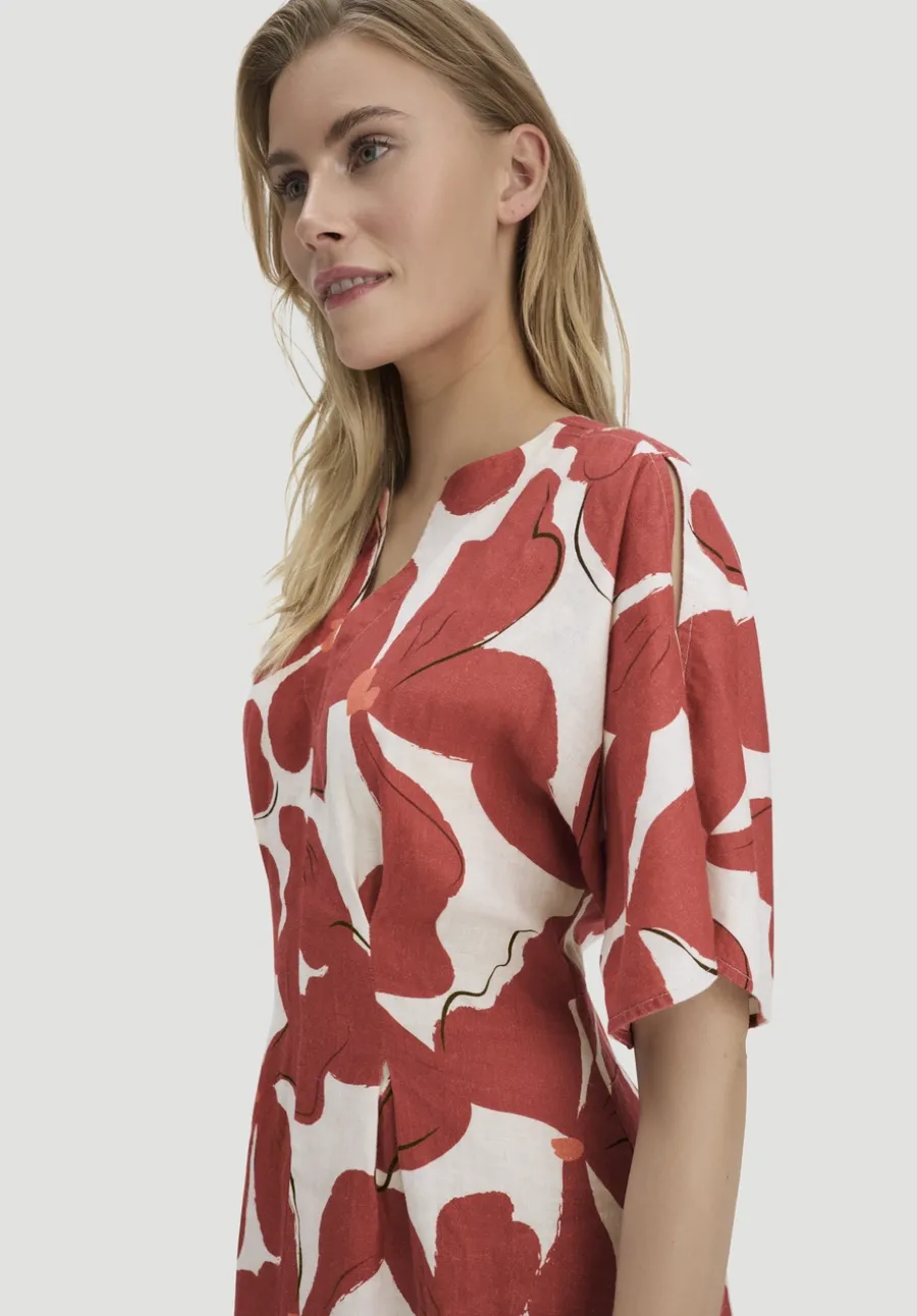 Kleid mit Taillierung Midi aus reinem Leinen von hessnatur