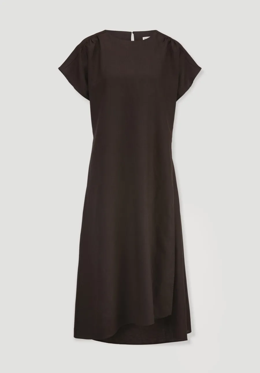 Kleid mit Wickeloptik Midi aus reinem Leinen von hessnatur