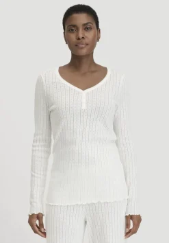 Pointelle Henley Schlafshirt PURE COTTON aus reiner Bio-Baumwolle von hessnatur