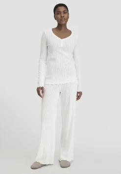 Pointelle Schlafhose Relaxed PURE COTTON aus reiner Bio-Baumwolle von hessnatur