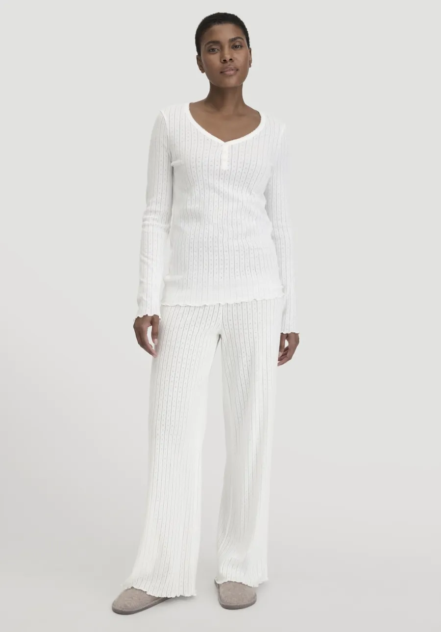 Pointelle Schlafhose Relaxed PURE COTTON aus reiner Bio-Baumwolle von hessnatur