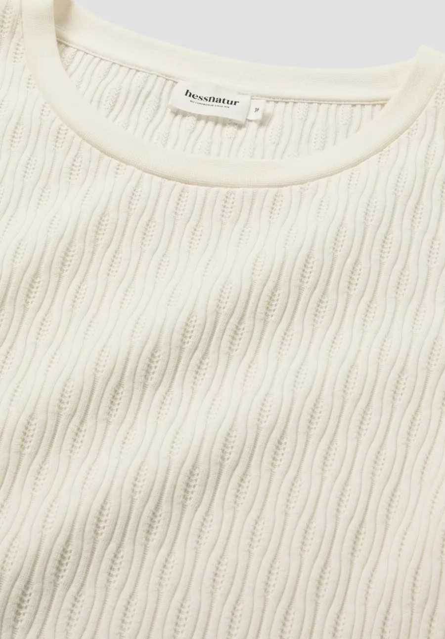 Pointelle T-Shirt Regular aus reiner Bio-Baumwolle von hessnatur