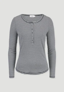 Softrib Longsleeve Streifen Henley Fitted aus Bio-Baumwolle und TENCEL™ Modal von hessnatur