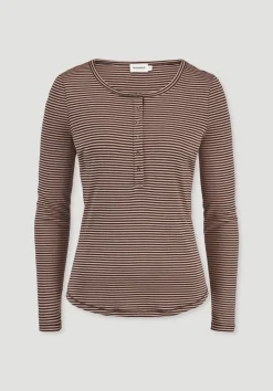Softrib Longsleeve Streifen Henley Fitted aus Bio-Baumwolle und TENCEL™ Modal von hessnatur