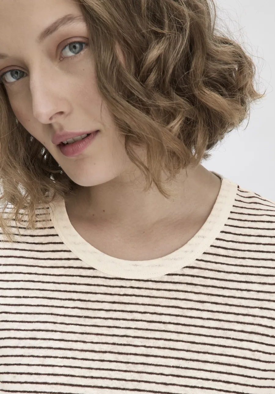 Streifen T-Shirt Relaxed aus Leinen mit reiner Bio-Baumwolle von hessnatur