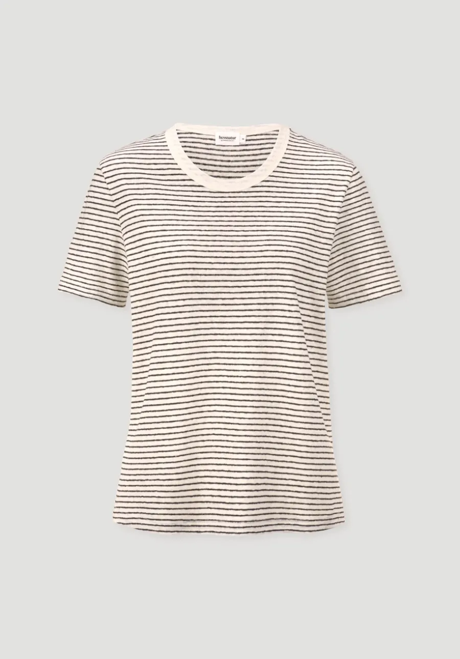 Streifen T-Shirt Relaxed aus Leinen mit reiner Bio-Baumwolle von hessnatur