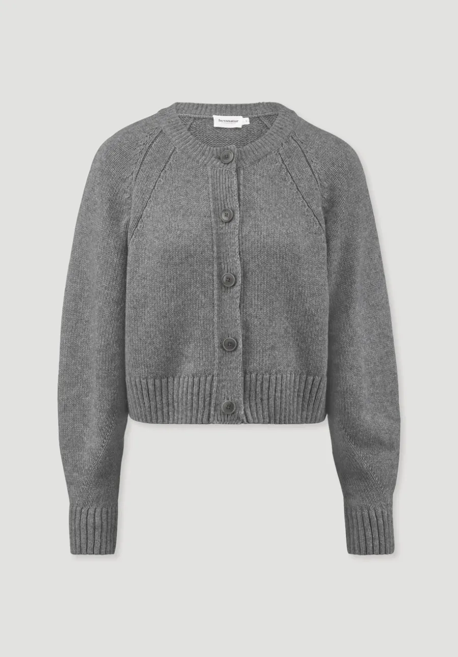 Strick Jacke Relaxed Cropped aus Bio-Merinowolle mit Bio-Baumwolle von hessnatur