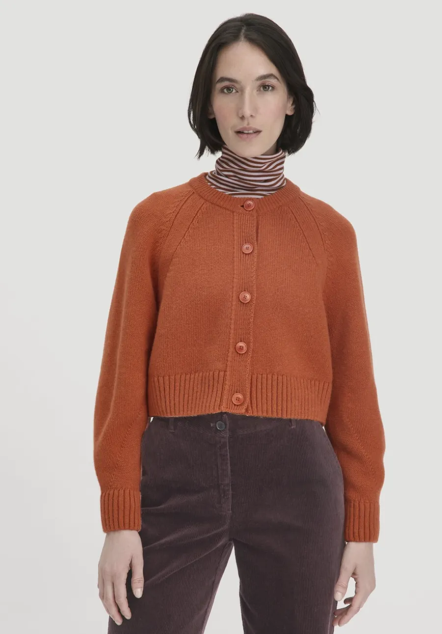 Strick Jacke Relaxed Cropped aus Bio-Merinowolle mit Bio-Baumwolle von hessnatur