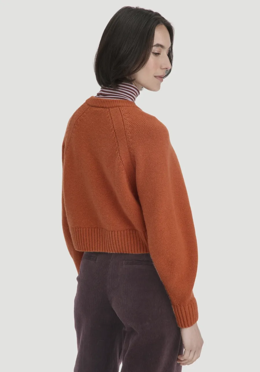 Strick Jacke Relaxed Cropped aus Bio-Merinowolle mit Bio-Baumwolle von hessnatur