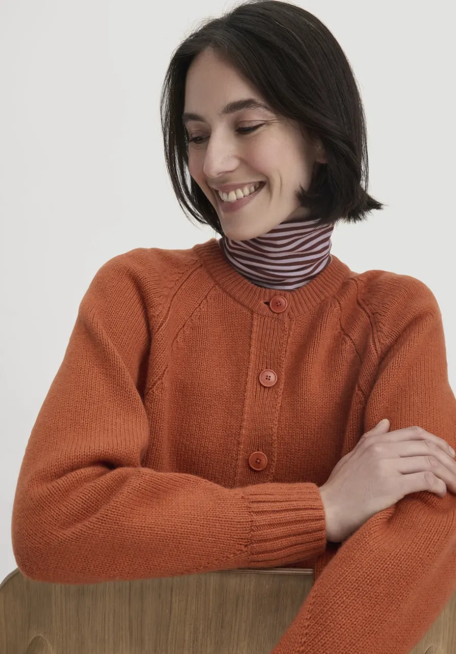 Strick Jacke Relaxed Cropped aus Bio-Merinowolle mit Bio-Baumwolle von hessnatur