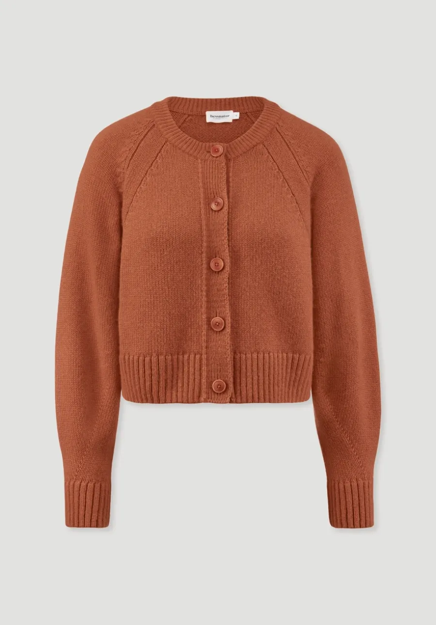Strick Jacke Relaxed Cropped aus Bio-Merinowolle mit Bio-Baumwolle von hessnatur