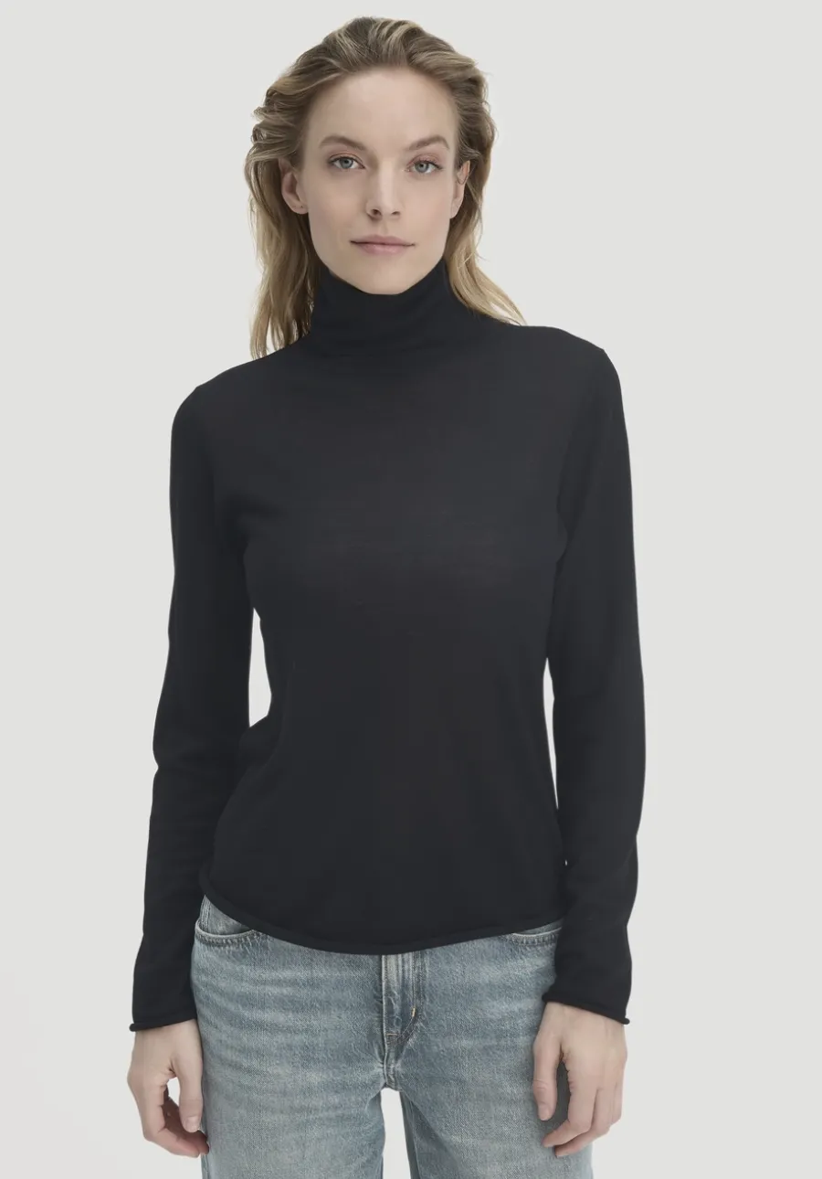 Strick Rollkragen Pullover Slim aus reiner Bio-Merinowolle von hessnatur