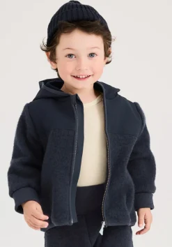 Wollfleece Jacke aus Bio-Merinowolle mit Softshell von hessnatur
