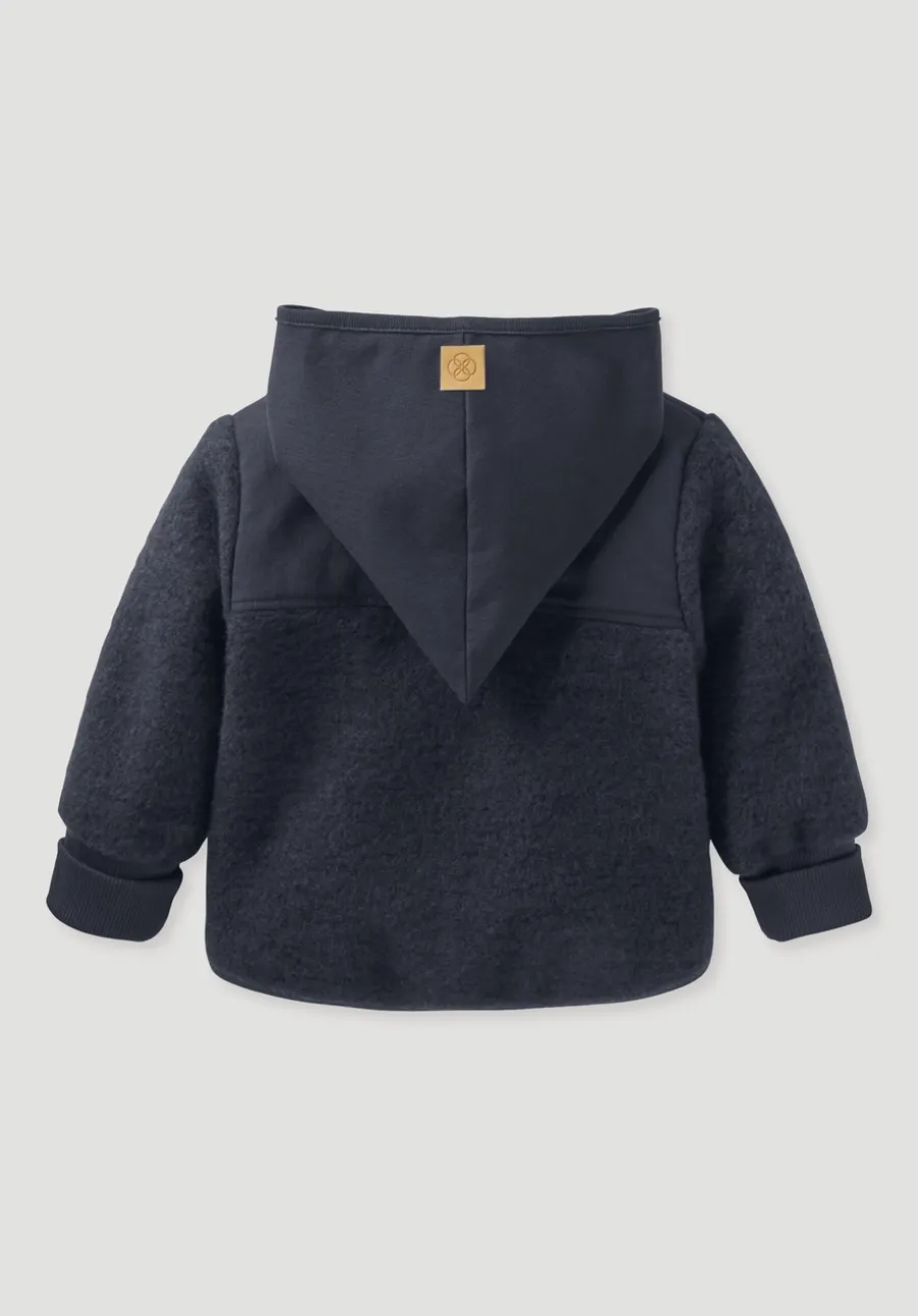 Wollfleece Jacke aus Bio-Merinowolle mit Softshell von hessnatur