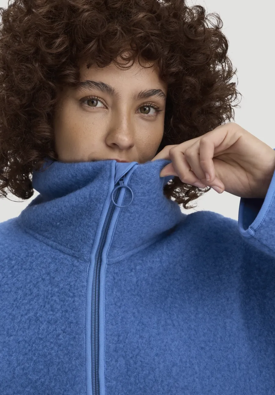 Wollfleece Jacke Oversized aus reiner Bio-Merinowolle von hessnatur