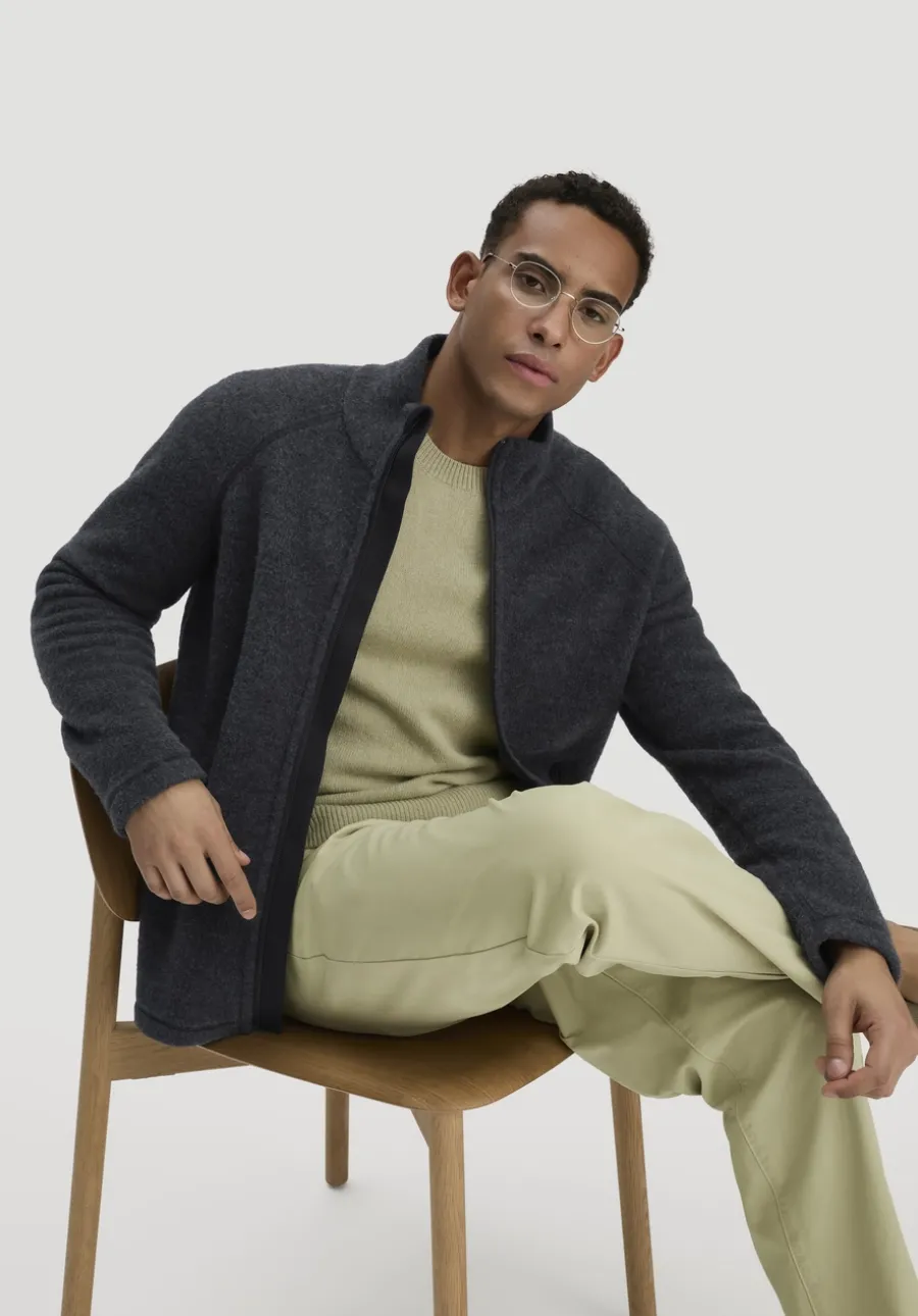 Wollfleece Jacke Regular aus reiner Bio-Merinowolle von hessnatur