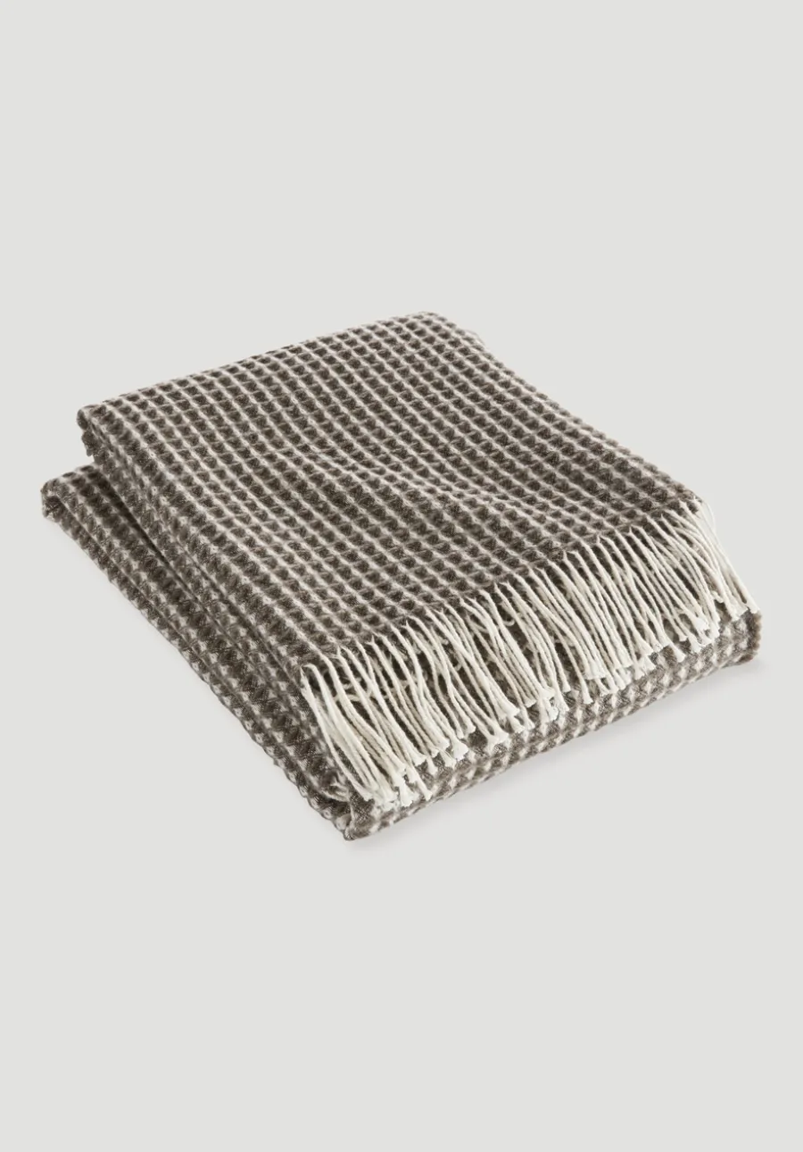 Wollmix Waffle Plaid YARA aus Bio-Lambswool mit Bio-Baumwolle von hessnatur